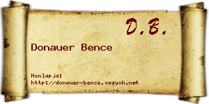 Donauer Bence névjegykártya